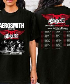 Aerosmith 2023-2024 Shirt, Peace Out Farewell Tour With The Black Crowes Tour T-Shirt