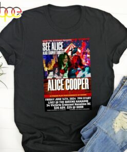Alice Cooper Too Close For Comfort Tour 2024 T Shirt Black