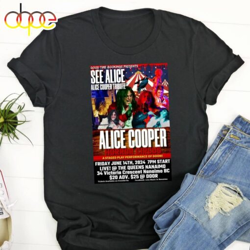 Alice Cooper Too Close For Comfort Tour 2024 T Shirt Black