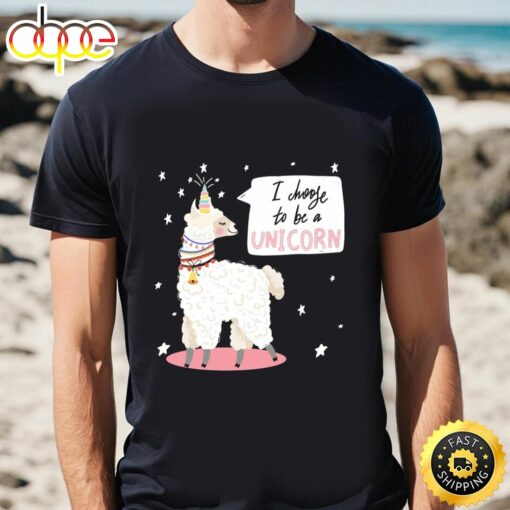 Alpaca With Unicorn Horn Valentine T-shirt