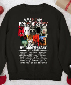American Horror Story 9th Anniversary Actors Signature Thank You For The Memories Sweatshirt