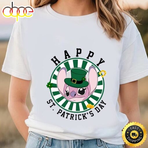 Angel Saint Patrick’s Day Shirt Stitch Shamrock Shirt Disney