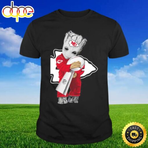 Baby Groot Hug Super Bowl Lvii Cup Kansas City Chiefs 2023 Champions T-shirt