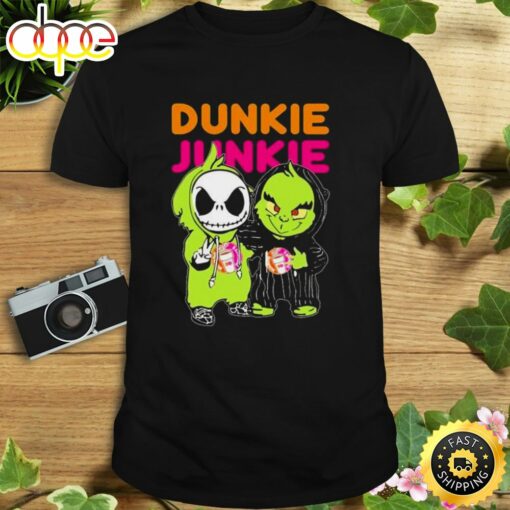 Baby Jack Skellington And Baby Grinch Friend Dunkie Junkie Shirt