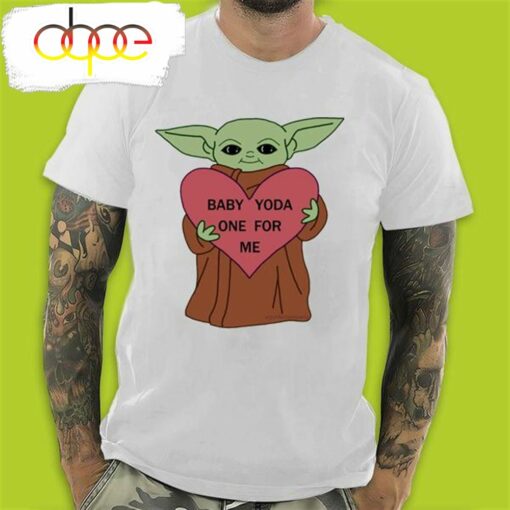 Baby Yoda A Hug Heart Baby Yoda  One For Me Valentines Day T-Shirt