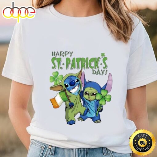 Baby Yoda And Stitch Irish Friends Happy St. Patrick’s Day Shirt