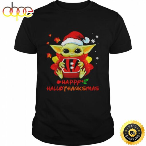 Baby Yoda Bengals Happy Hallothanksmas Shirt