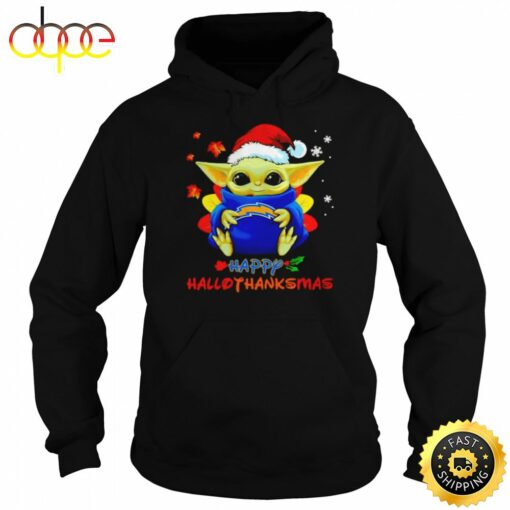 Baby Yoda Chargers Happy Hallothanksmas Shirt