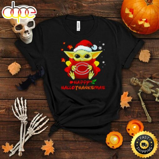 Baby Yoda Chicago Bears Happy Hallothanksmas Shirt