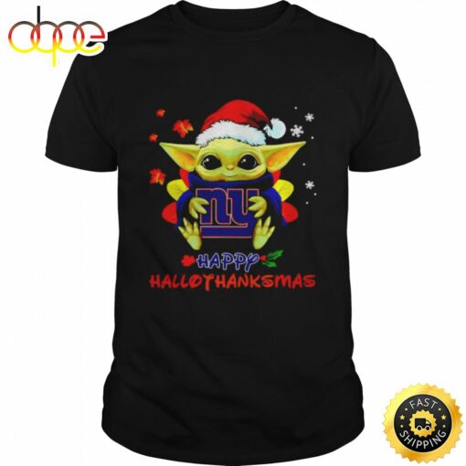 Baby Yoda Giants Happy Hallothanksmas Shirt