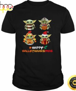 Baby Yoda Happy Hallothanksmas Shirt