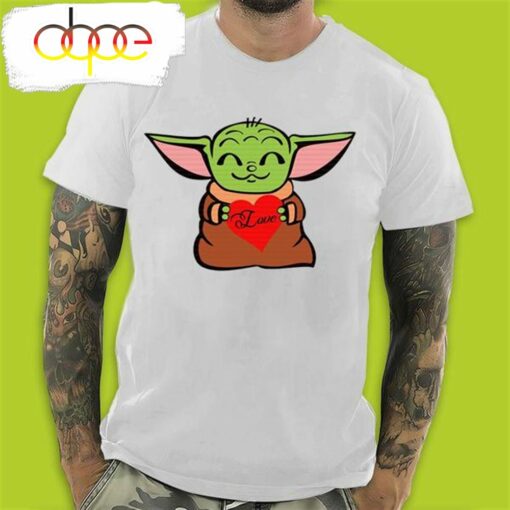 Baby Yoda Hug Love Heart Valentine’s Day T-Shirt