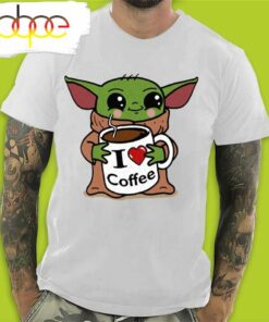 Baby Yoda I Love Coffee In Valentine’s Day T-Shirt