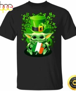 Baby Yoda St Patricks Day Unisex Black T-shirt
