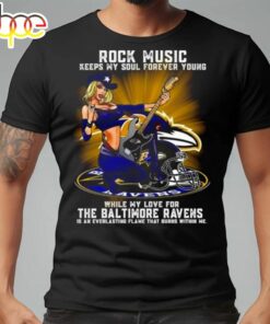 Baltimore Ravens Rock Music Keep My Soul Forever Young 2024 Shirt