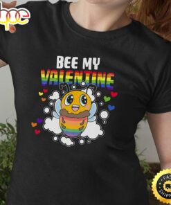 Bee My Valentine Bee LGBT Pride Month LGBTQ Rainbow Premium Valentines Day T-shirt