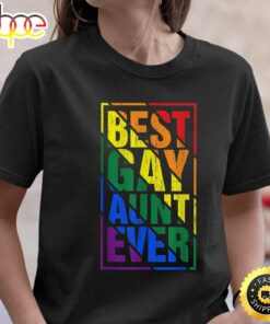 Best Gay Aunt Ever LGBT Pride Rainbow Flag Family Costume Valentines Day T-shirt