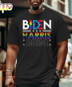 Biden Harris 2024 Rainbow Flag Gay Pride Lgbt Democrat Pride Month Funny Shirt