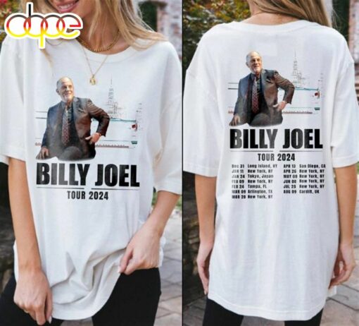 Billy Joel World Tour Music 2024 T-Shirt Unisex Gift All Fans