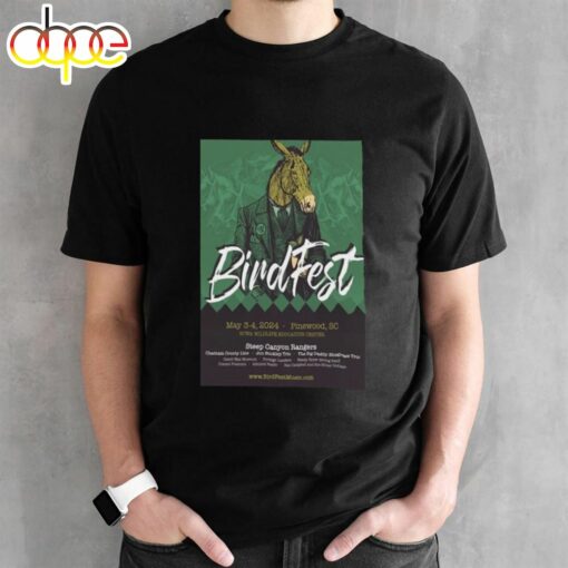 Birdfest Music Festival Pinewood Sc Wildlife Education Center May 3-4 2024 T -shirt