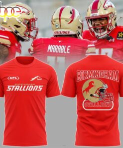 Birmingham Stallions UFL 2024 Conference Champions 3D Red T-Shirt