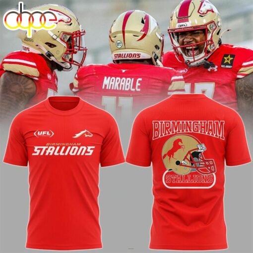 Birmingham Stallions UFL 2024 Conference Champions 3D Red T-Shirt