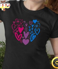 Bisexual Pride Hearts LGBTQ Bi Valentine Day Subtle LGBT Premium Valentines Day T-shirt