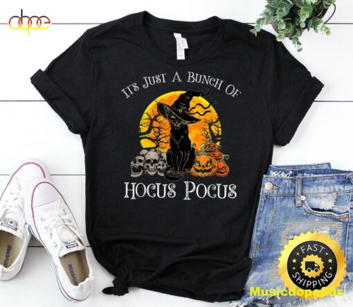 Black Cat Moon Funny Halloween Costume Bunch of Hocus Pocus T-Shirt