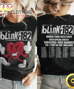 Blink-182 Tour 2023 Concert Merch, Blink-182 Music World Tour 2023-2024 With Special Guests T-Shirt