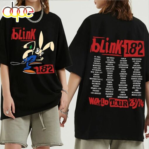 Blink 182 World Tour 2024 T-Shirts Man Woman Harajuku Hip Hop O-Neck Short Sleeve Shirts