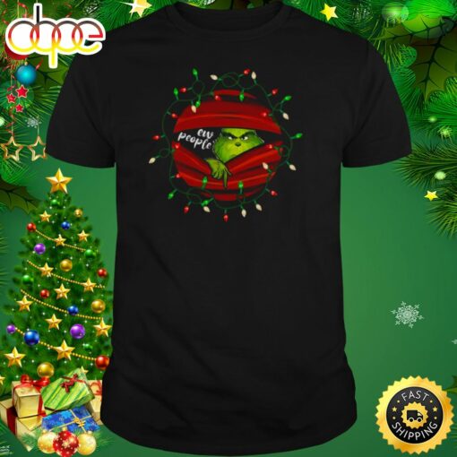 Blood Inside Grinch Eww People Christmas Lights Shirt