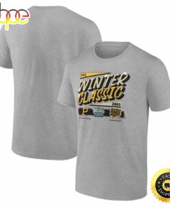 Boston Bruins vs. Pittsburgh Penguins Fanatics Branded 2023 NHL Winter Classic Matchup Event Heather Gray T-shirt