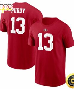 Brock Purdy San Francisco 49ers Player Name &amp Number Scarlet T-shirt
