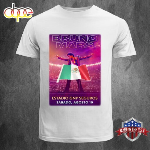 Bruno Mars Mexico Estadio GNP Seguros Sasbado, Agosto 10 Unisex T-Shirt