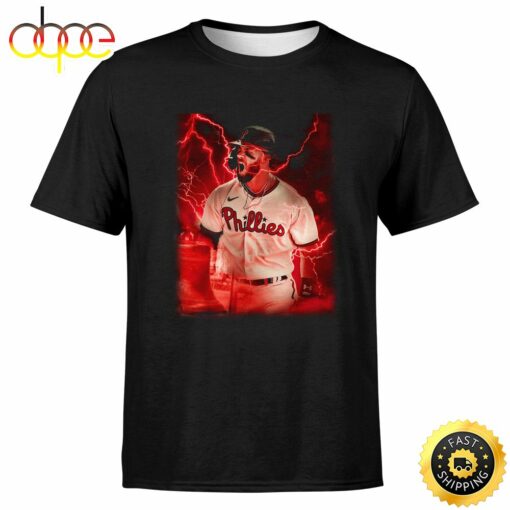 Bryce Harper MLB Postseason 2022 Black T-shirt