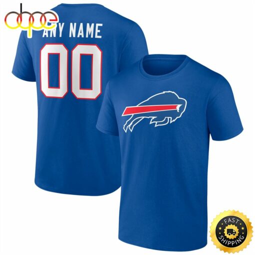 Buffalo Bills Fanatics Branded Team Authentic Personalized Name &amp Number Royal T-shirt