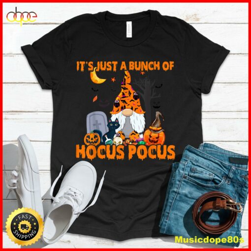 Bunch of Hocus Pocus Pumpkin Gnome Bats Scary Cat T-Shirt