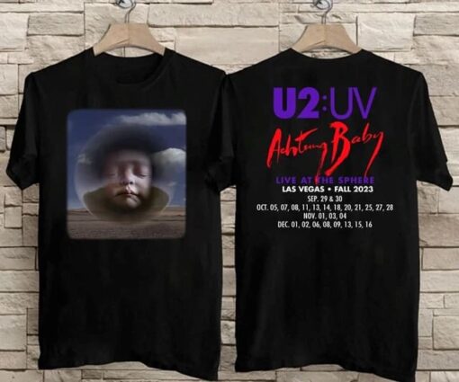 Camiseta Do U2 Achtung Baby Live At Sphere Tour 2023, Camisa Do U2 Las Vegas Fall Tour 2023