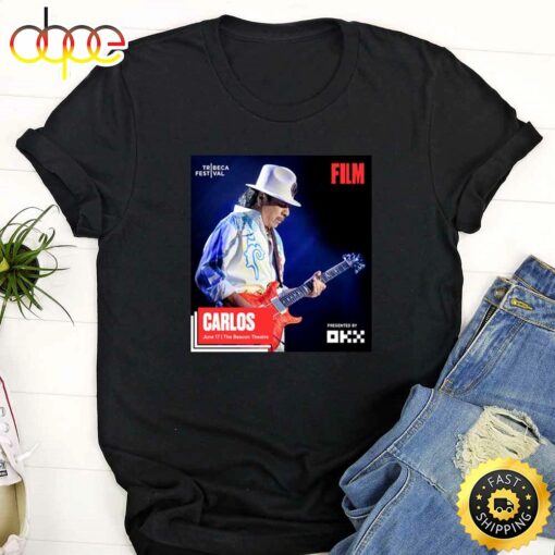 Carlos Santana Film Beacon Theatre Tour 2023 Black T-Shirt