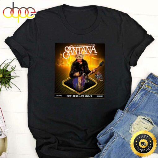 Carlos Santana Greatest Hits Live Tour 2023 Black T-Shirt