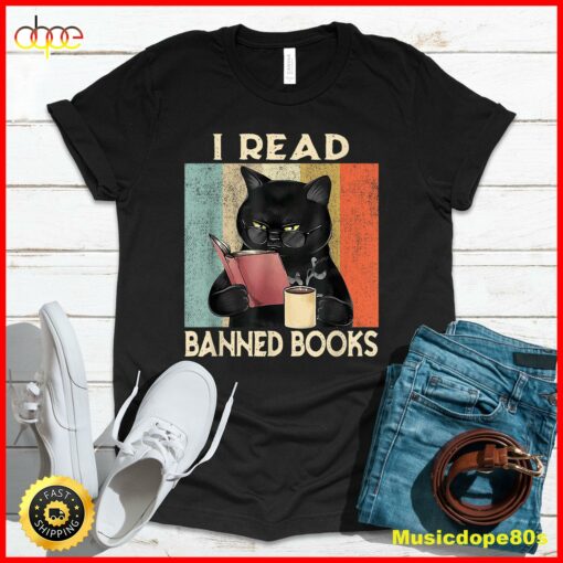 Cat I Read Banned Books Funny Bookworms Reading Book T-Shirt T-Shirt