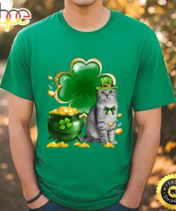 Cat Shamrock St Patricks Day Cat Irish T-Shirt