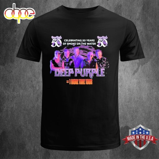 Celebrating 50 Years Of Smoke On The Water Deep Purple 1 More Time Tour Music 2024 Unisex T-Shirt