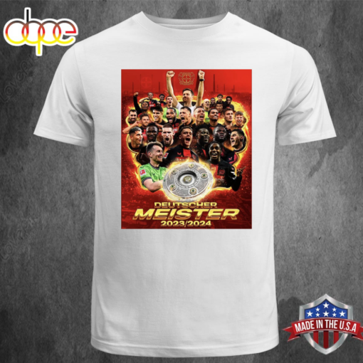 Celebration Bayer 04 Leverkusen Deutscher Meister 2023-2024 T-shirt Tee