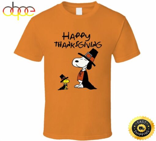 Charlie Brown Snoopy Happy Thanksgiving Graphic T-Shirt