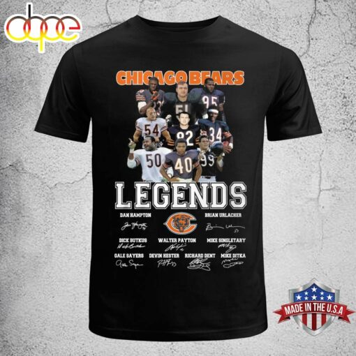 Chicago Bears Legends Signatures Unisex Black Shirt