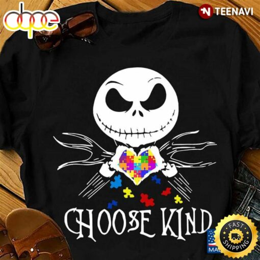 Choose Kind Jack Skellington Autism Awareness T-Shirt