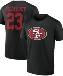 Christian McCaffrey San Francisco 49ers Fanatics Branded Icon Player Name &amp Number Black T-shirt