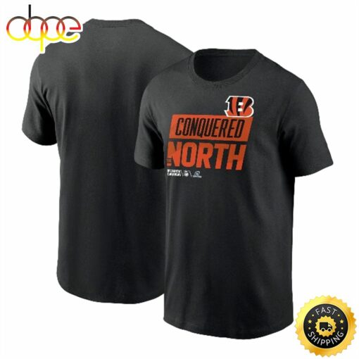 Cincinnati Bengals 2022 AFC North Division Champions Locker Room Trophy Collection Black T-shirt