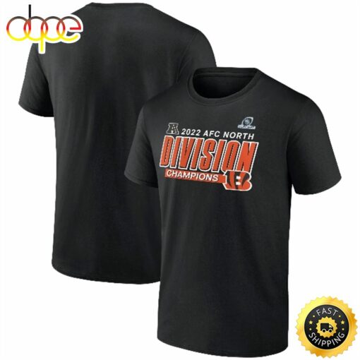 Cincinnati Bengals Fanatics Branded 2022 AFC North Division Champions Divide &amp Conquer Black T-shirt